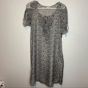 Sundance Silk Cheetah Print Ruffle Midi Dress Size Medium